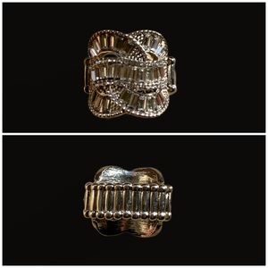 Diamond and silver cocktail ring